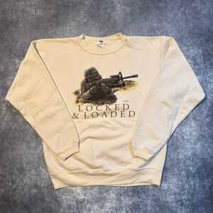 Vintage Mach 1 Locked & Loaded Military Soldier Crewneck Sweatshirt L